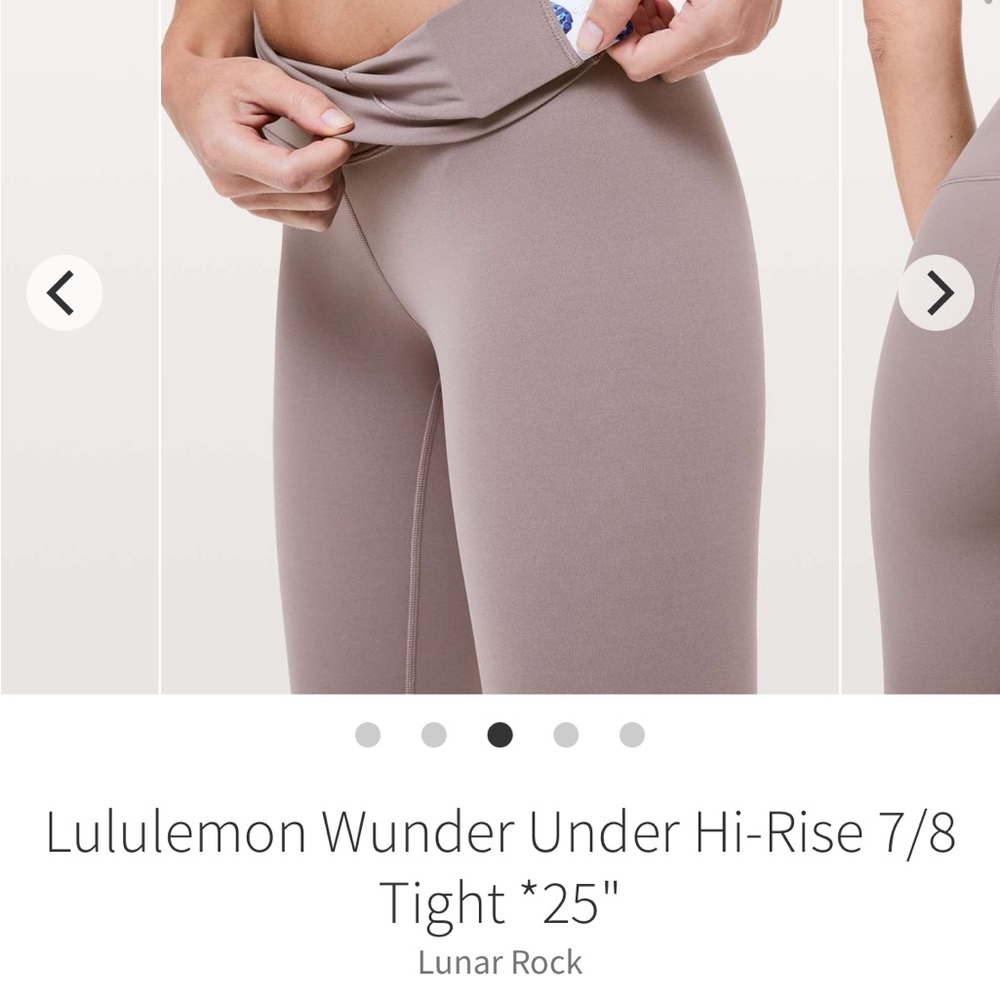 Lunar Rock Lululemon Wunder Under Hi-Rise 7/8 Tight *25"